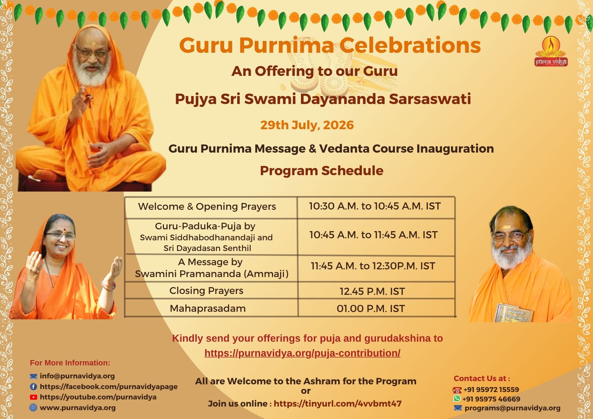 Guru Purnima at Purna Vidya